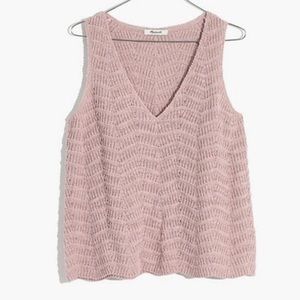 Madewell Crochet Sweater Tank Dusty Pink